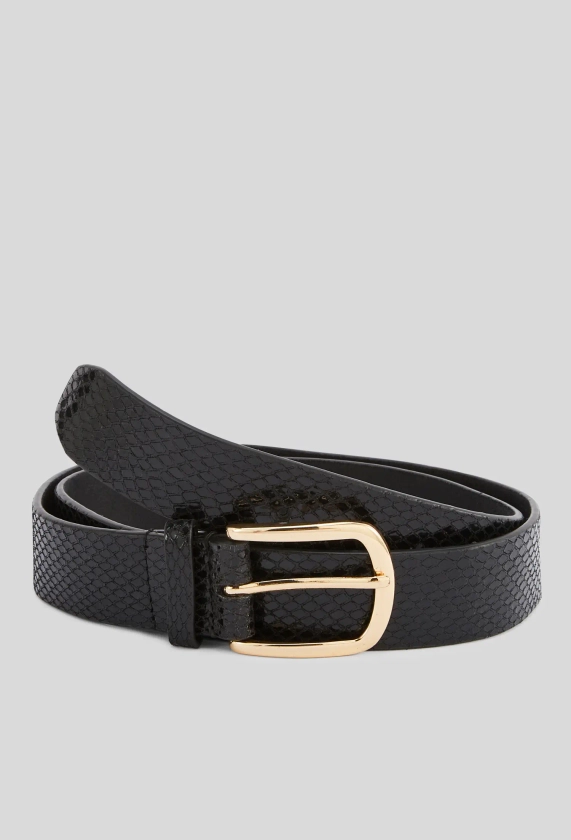 Ceinture en cuir effet serpent NOIR pour femme MONOPRIX PREMIUM