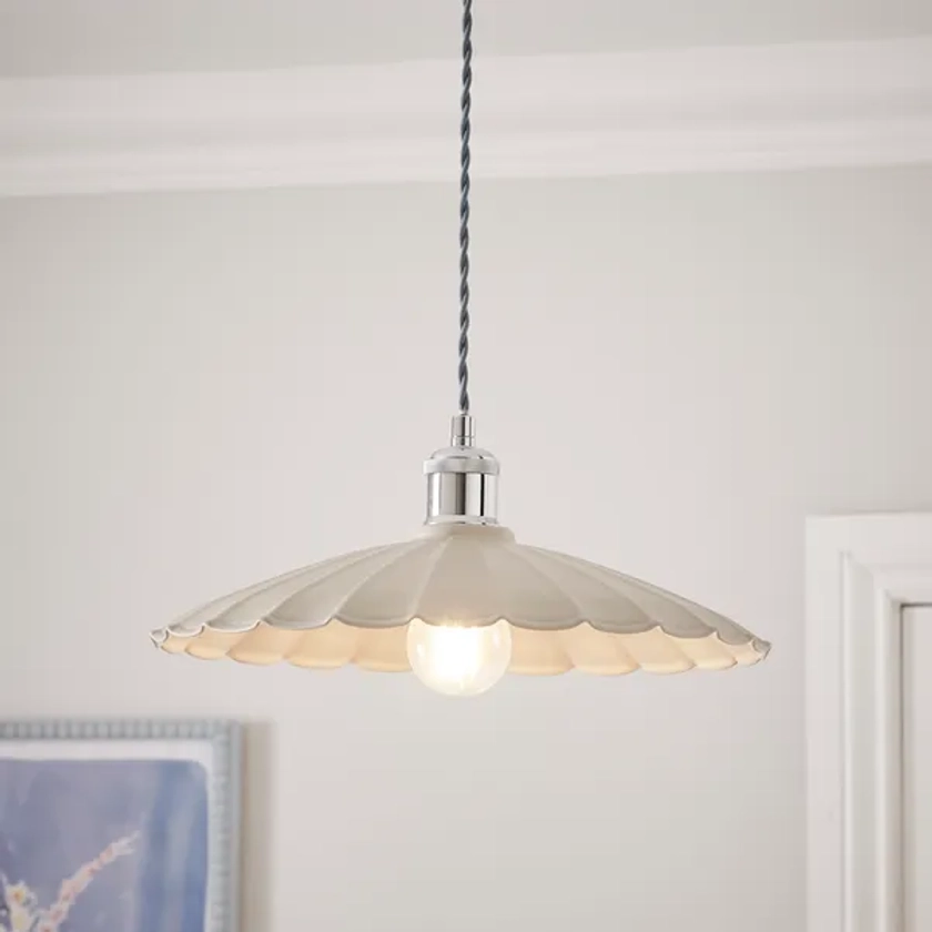 Maya Scalloped Metal Easy Fit Pendant Shade