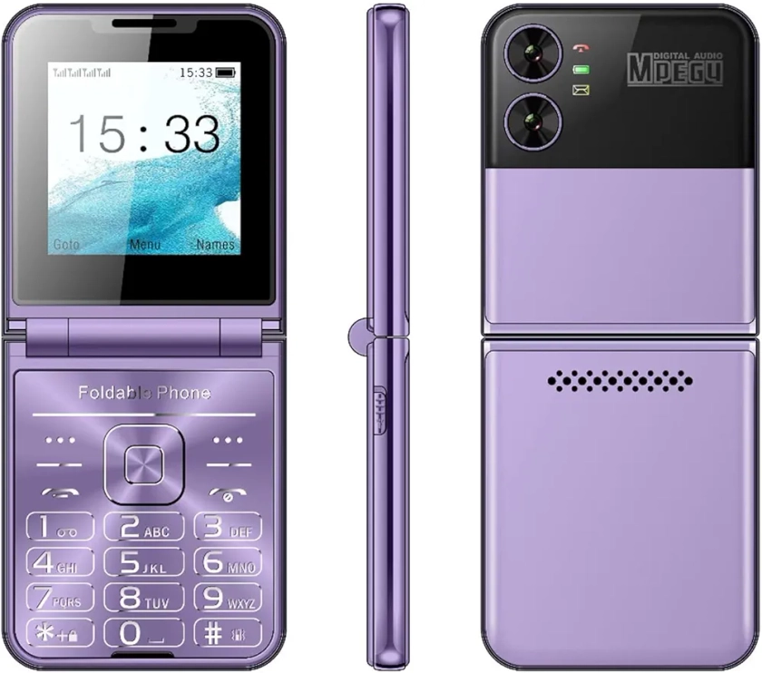 Elprico Téléphone Portable à Rabat pour Personnes âgées, Téléphone Portable 2,6 Pouces, débloqué, 2G, Gros Bouton, Son Fort, Téléphone de Base pour Personnes âgées (Purple) : Amazon.fr: High-Tech