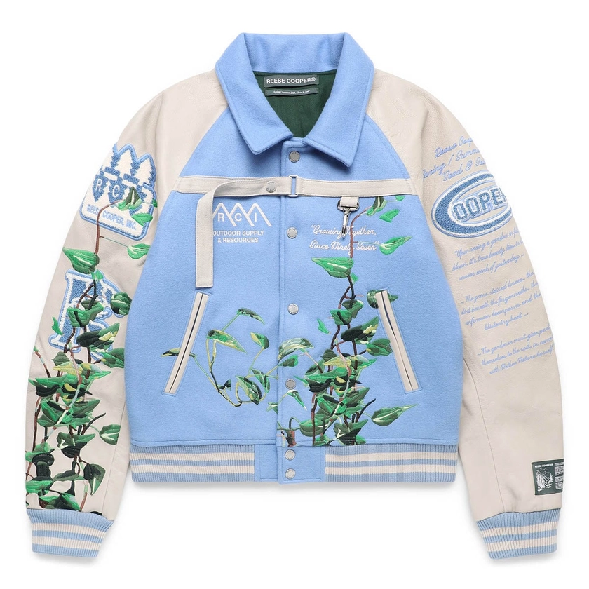 EMBROIDERED VINES VARSITY JACKET