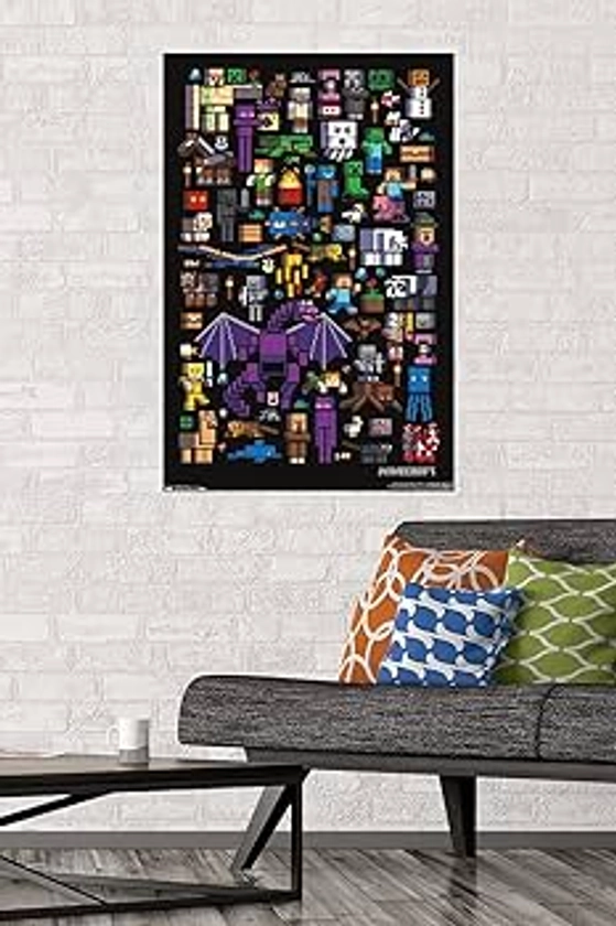 Amazon.com: Trends International Minecraft - Mobbery Wall Poster, 22.375" x 34", Unframed Version: Posters & Prints