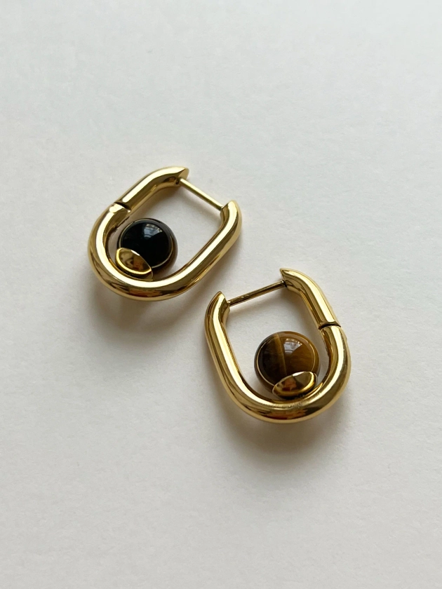 Oval Hoops - Tiger Eye/Brown