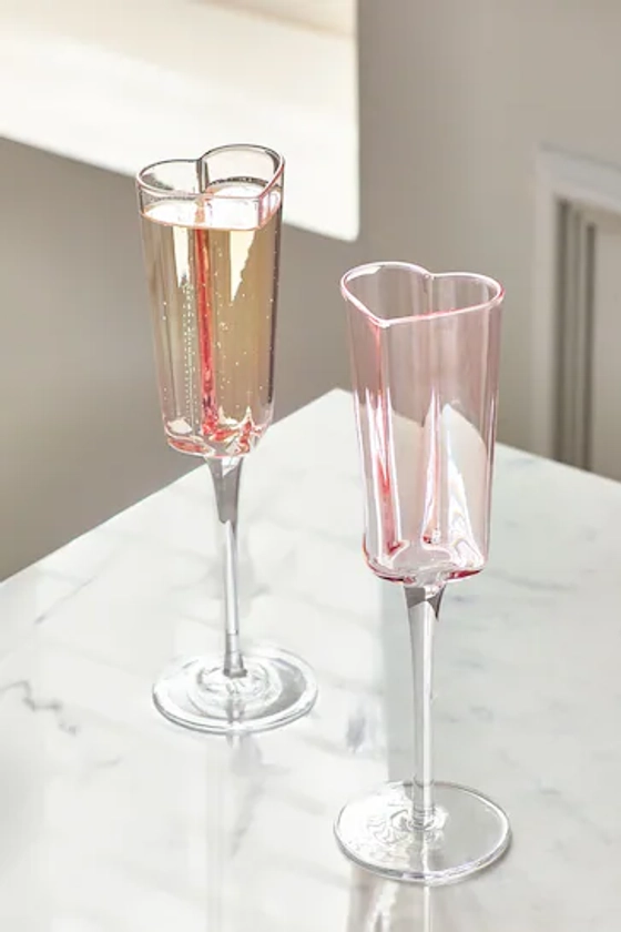 Buy Pink Set of 2 Heart Champagne Flutes Set of 2 Flute Glasses from the Next UK online shop