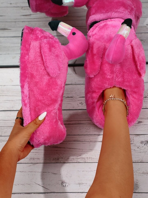 Women's Novelty Flamingo Design College Style Home Slippers