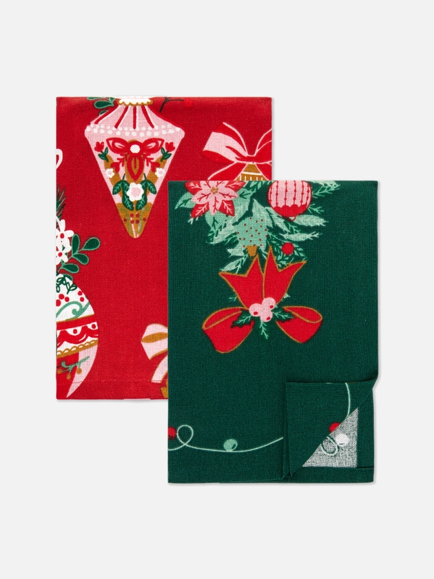 2pk Christmas Tea Towels