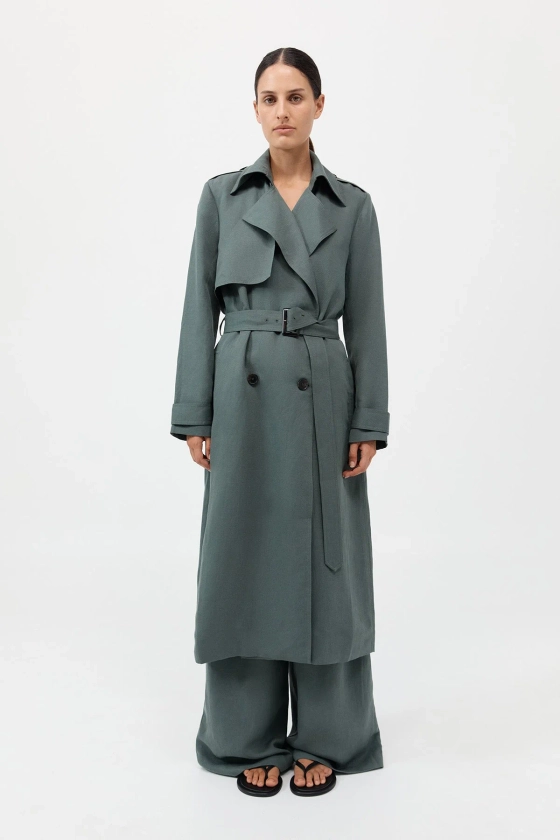 Soft Tailored Trench - Balsam Green