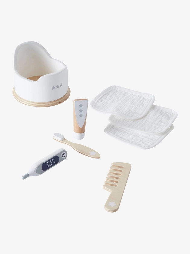 Set accessoires hygiène poupon en bois FSC® - blanc