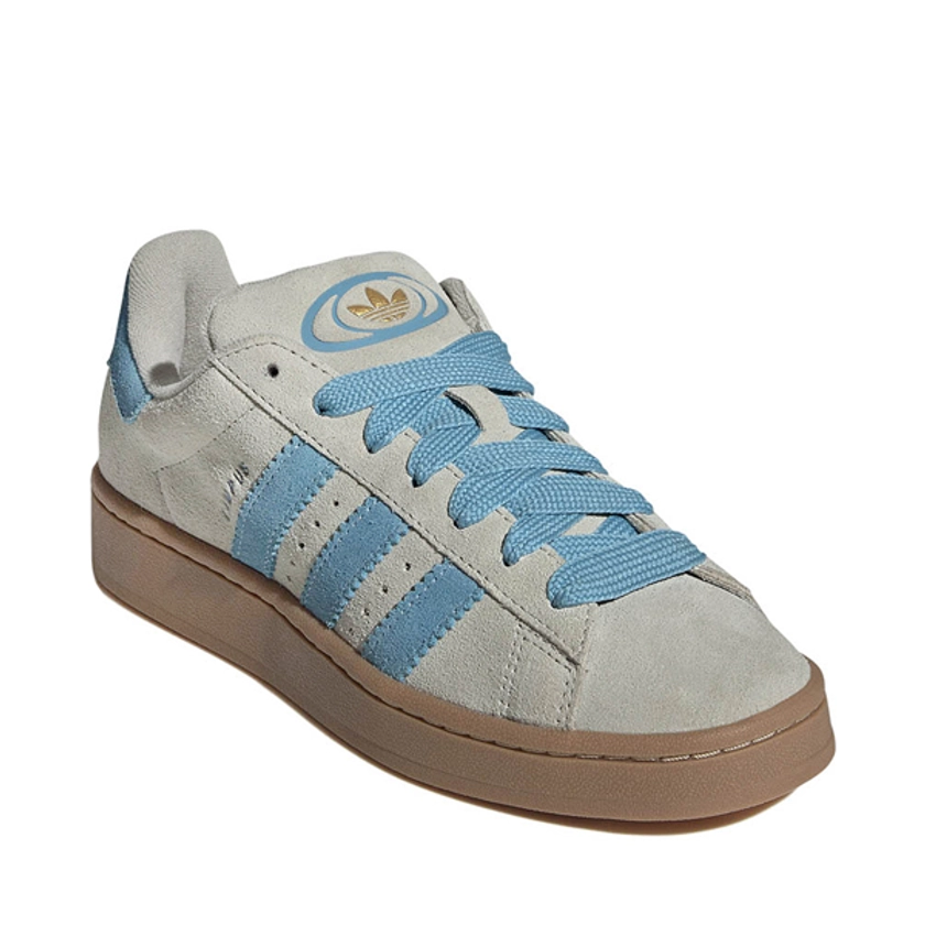 Womens adidas Campus '00s Athletic Shoe - Putty Grey / Preloved Blue / Gold Metallic