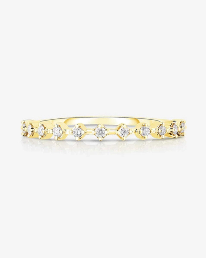 Diamond Station Stackable Ring