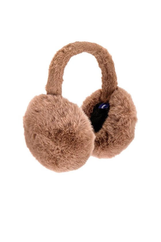 Hat Attack Oversized Faux Fur Earmuff in Taupe | REVOLVE