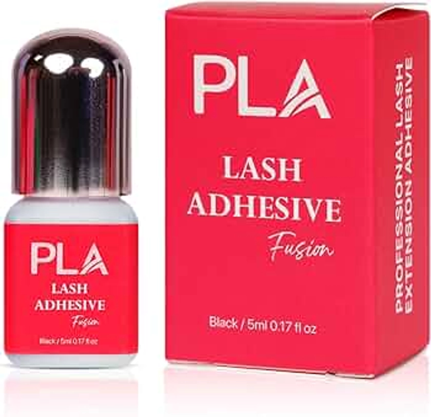 PLA Fusion Lash Extension Glue | 1-2 Sec Drying Professional Eyelash Extension Glue | Waterproof Lash Glue for Eyelash Extensions | 5 Week Retention Eyelash Glue | Black Lash Glue | 5ml Lash Adhesive