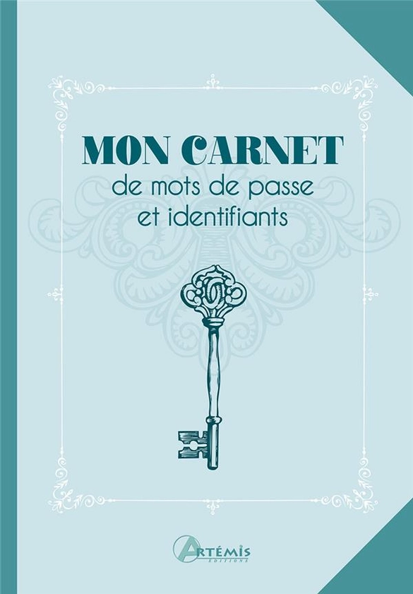 Carnet Artemis – 12 X 17 cm – Mon carnet de mots de passe et identifiants - 96 pages