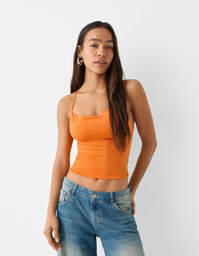 Draped top with crossover back - Women