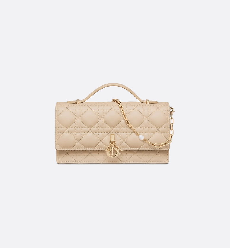 Mini sac My Dior Cuir d'agneau Cannage beige poudre | DIOR