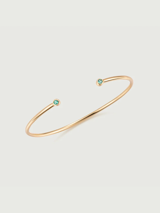 Bezel Set Emerald Bangle