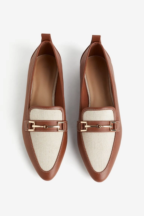 Pointed Loafers - Brown/natural white - Ladies | H&M US