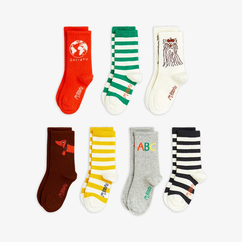 Mini Rodini Society Socks 7-pack Multi