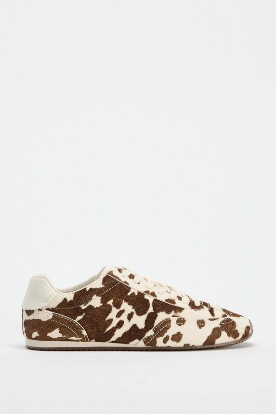 ANIMAL PRINT LEATHER TRAINERS