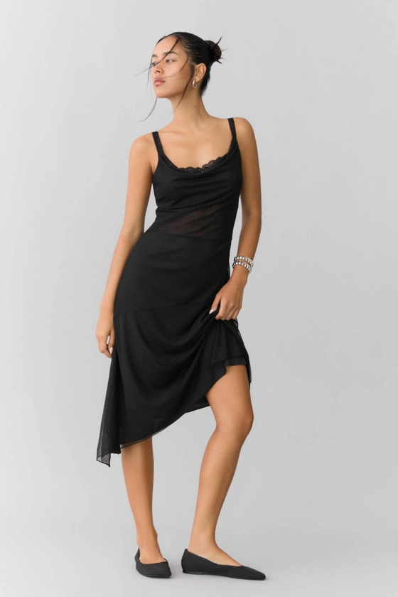 Robe midi asymétrique en tulle - pull&bear