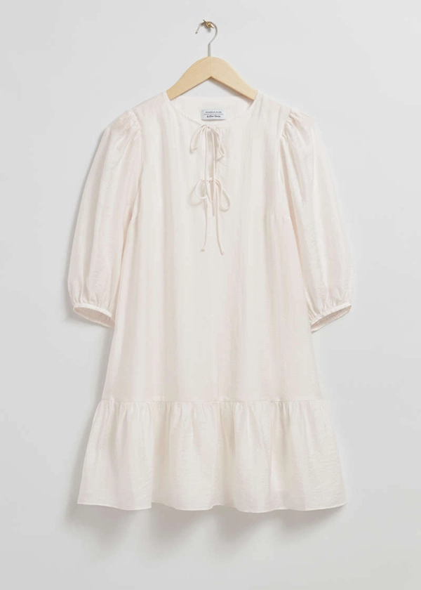 Loose-Fit Puff Sleeve Dress - Cream - & Other Stories GB