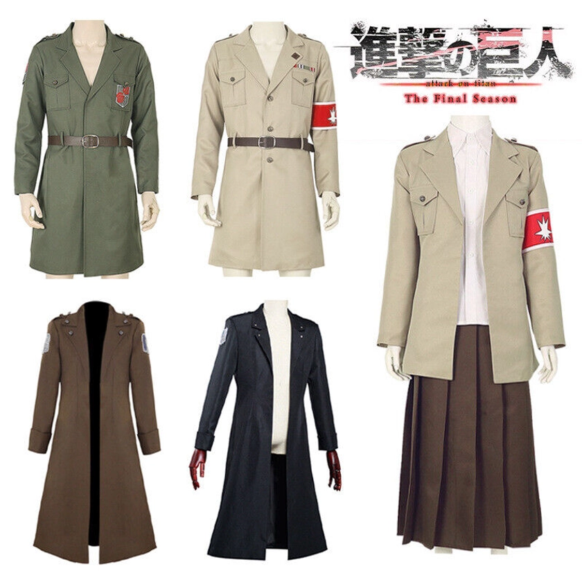 Anime Attack on Titan Eren Windbreak Cosplay Scouting Legion Jacket Coat Costume