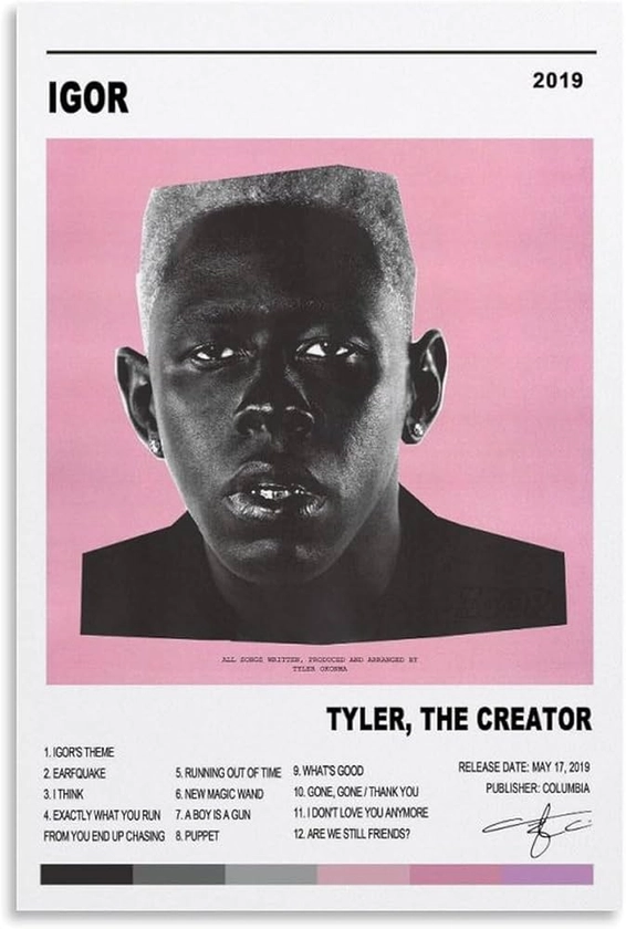 EaUso Tyler The Creator Igor Poster Music Album Poster Decorative Painting Canvas Wall Posters And Art Picture Print Modern Family Bedroom Decor Posters 12x18inch(30x45cm)