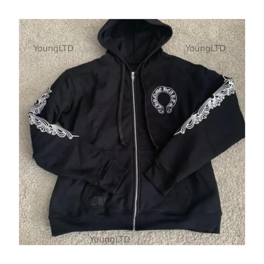 Amazing Chrome Hearts Men's Black Zip up Hoodie - Etsy Canada