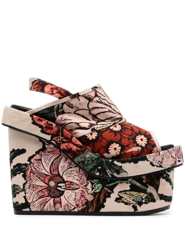 Biyan Wedge Cotton Sandals - Farfetch