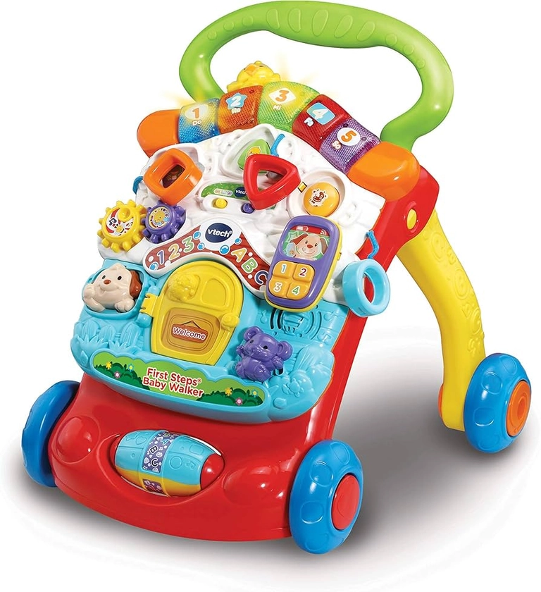 VTech First Steps Baby Walker | Push Along Walker Baby Toy with Shapes, Sounds, Music, Phrases, Pretend Play and More | Suitable for Babies from 6 - 30 Months Olds, Boys & Girls : Amazon.co.uk: Baby Products