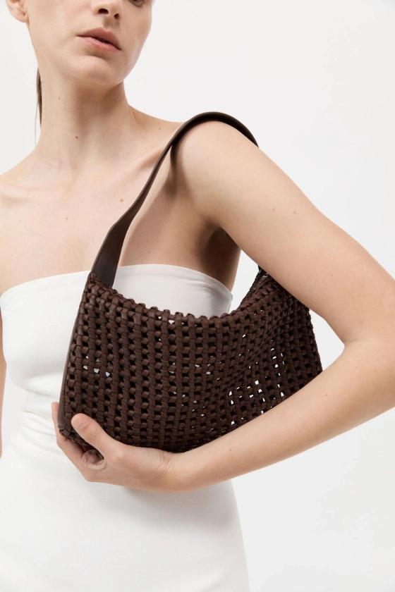 PRE-ORDER: Macrame Mesh Bag - Chocolate