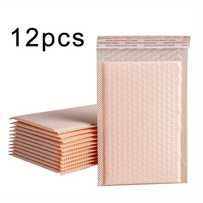 6pcs/12pcs, Light * Bubble Mailer, 10.92*19.05 Cm Bubble Poly Mailers, Self-Seal Shipping Bags, Waterproof Mailing Strong Adhesive Shipping Bags For Small Gift Items