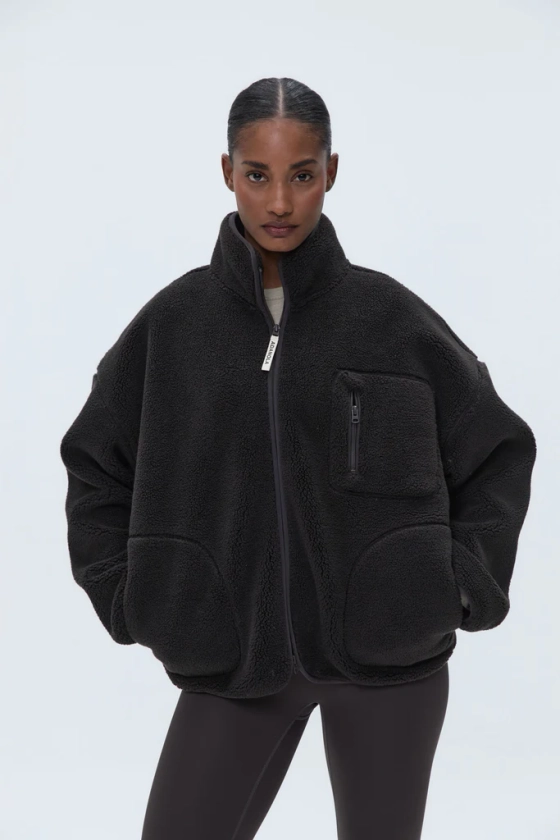 Pocket Zip Through Fleece - Coffee Bean