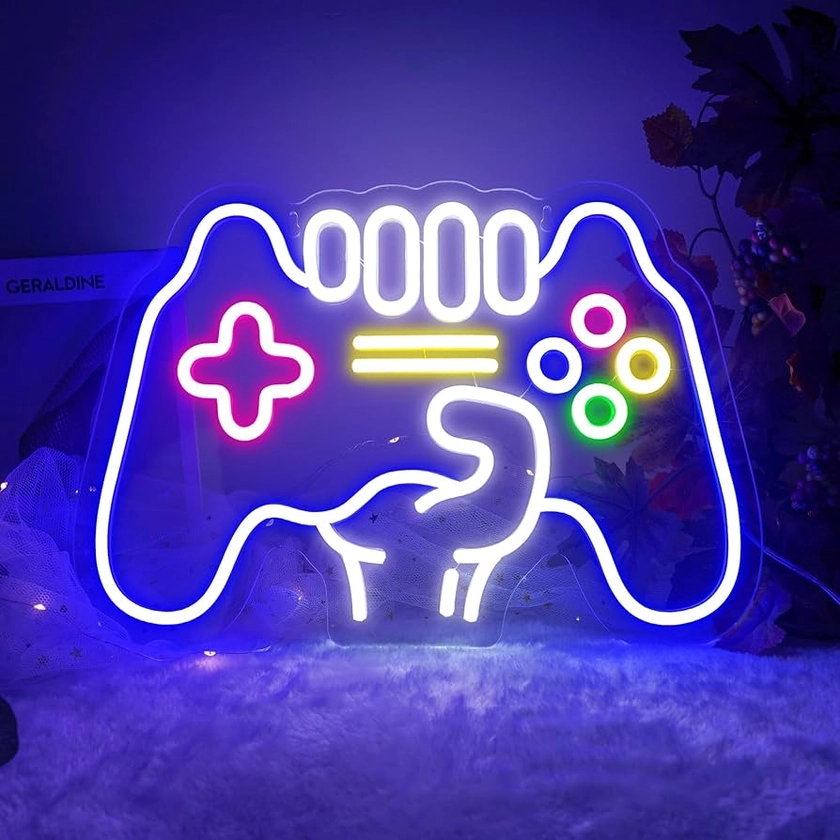 Gamer Neon Sign, Game Controller Neon Sign for Gamer Room Decor - Dimmable Gaming Neon Sign for Teen Boy Room Decor, LED Game Neon Sign Gaming Wall decor - Best Gamer Gifts for Boys, Kids
