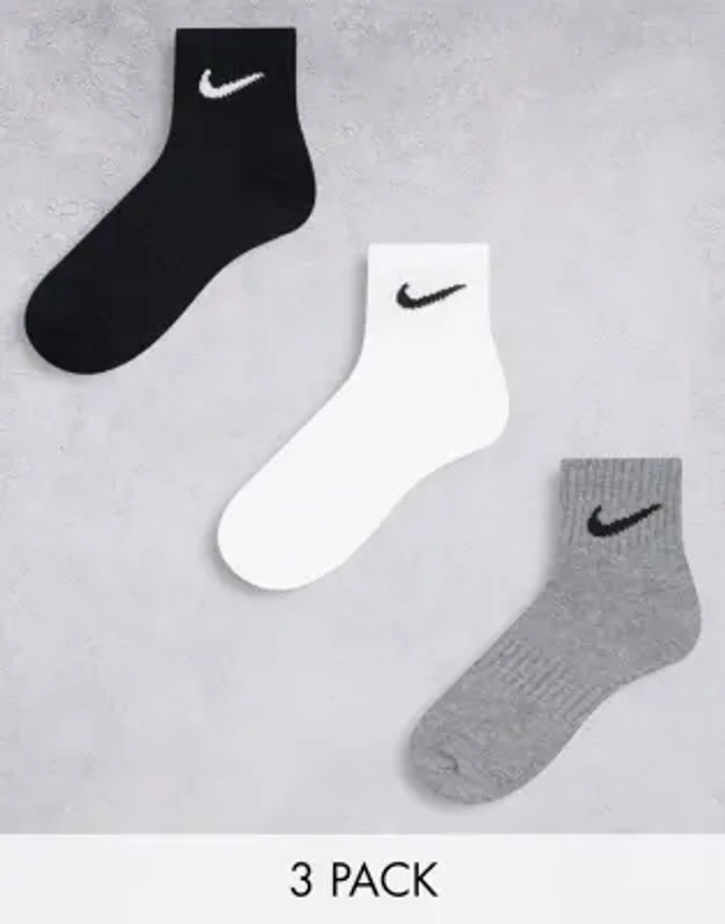 Nike Training Everyday Lightweight 3 pack ankle socks in multi | ASOS