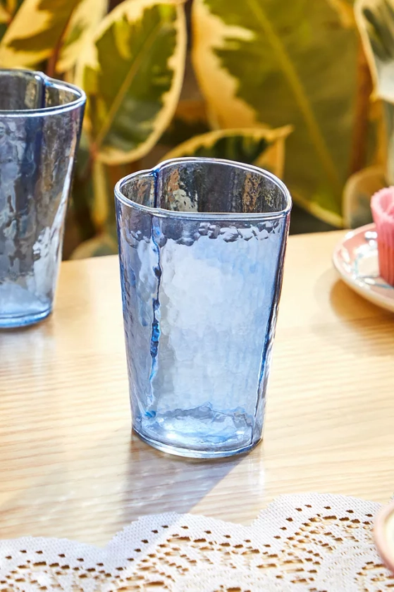 Blue Heart Glass Tumbler