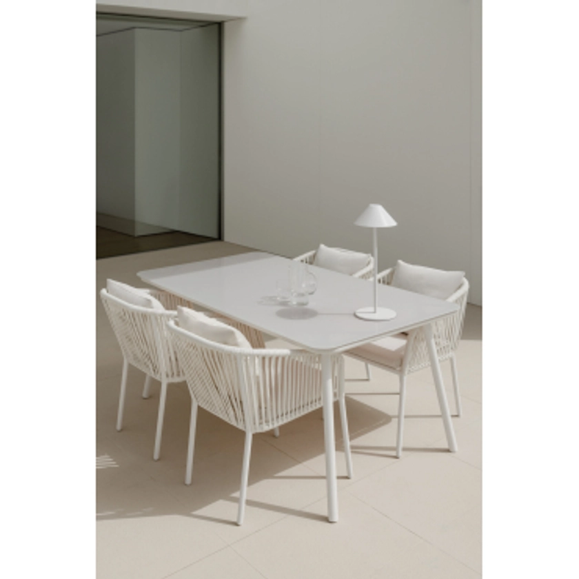 Ensemble table rectangulaire (160x90 cm) et 4 chaises de jardin Arhiza Classic