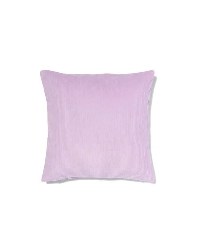 housse de coussin en coton avec côtes 40x40 lilas - HEMA