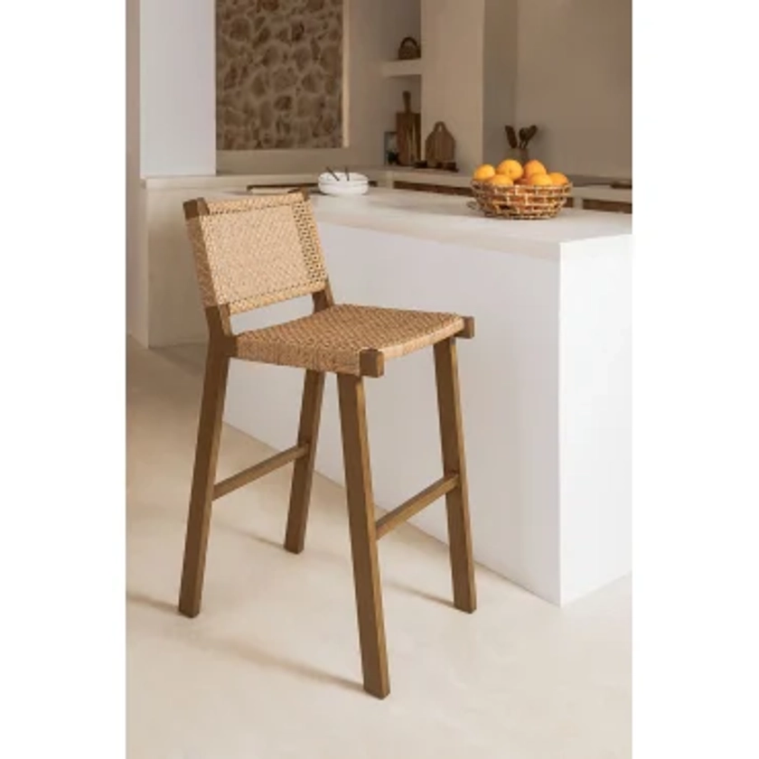 Tabouret haut en osier synthétique (74 cm) Ori