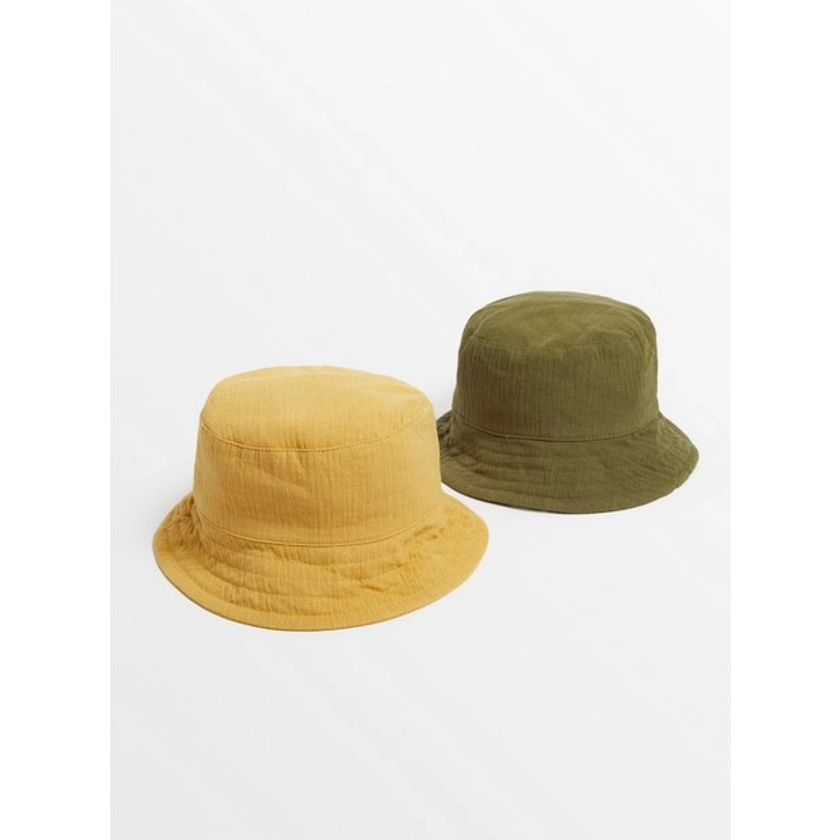 Buy Mustard & Khaki Bucket Hat 2 Pack 1-2 years | Multipacks | Tu