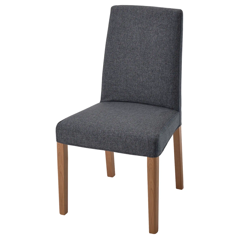BERGMUND Chair - oak effect/Gunnared medium gray
