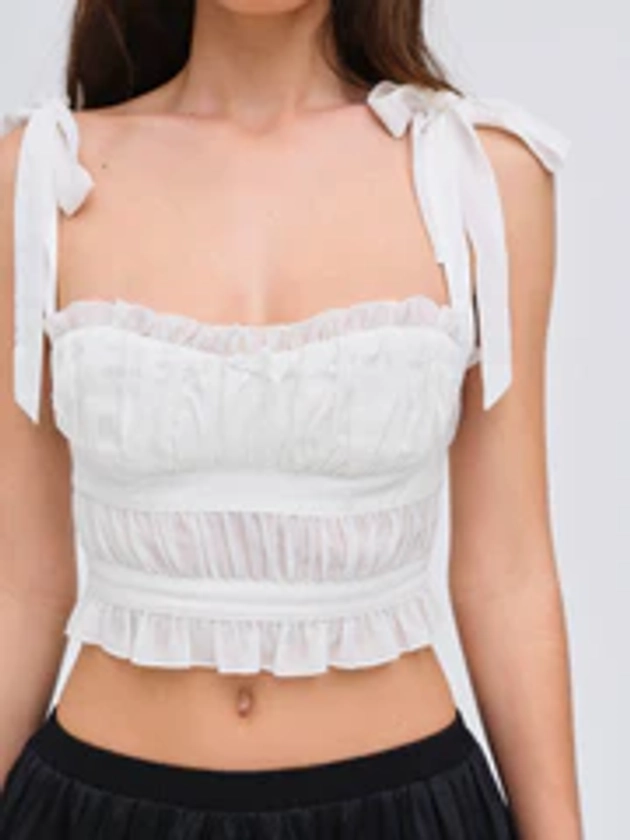 Chantilly Crop Top — White