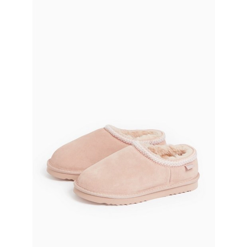 Buy totes® Pale Pink Suede Stitch Detail Mule Slippers L | Slippers | Argos