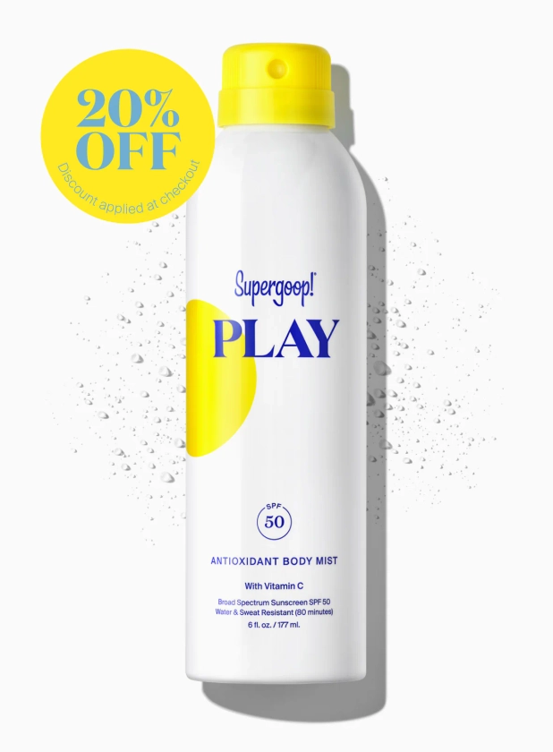 PLAY Antioxidant Body Mist SPF 50 with Vitamin C | Sunscreen Spray | Supergoop!