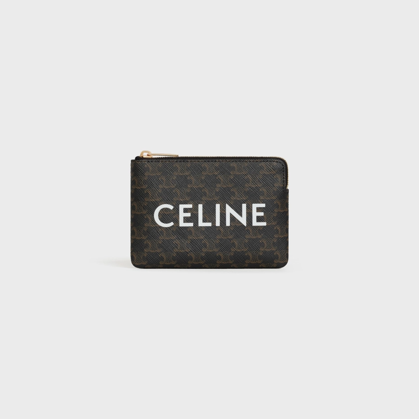 퀴르 트리옹프 동전 & 카드 파우치 - 트리옹프 캔버스 - 블랙 | CELINE | 셀린느