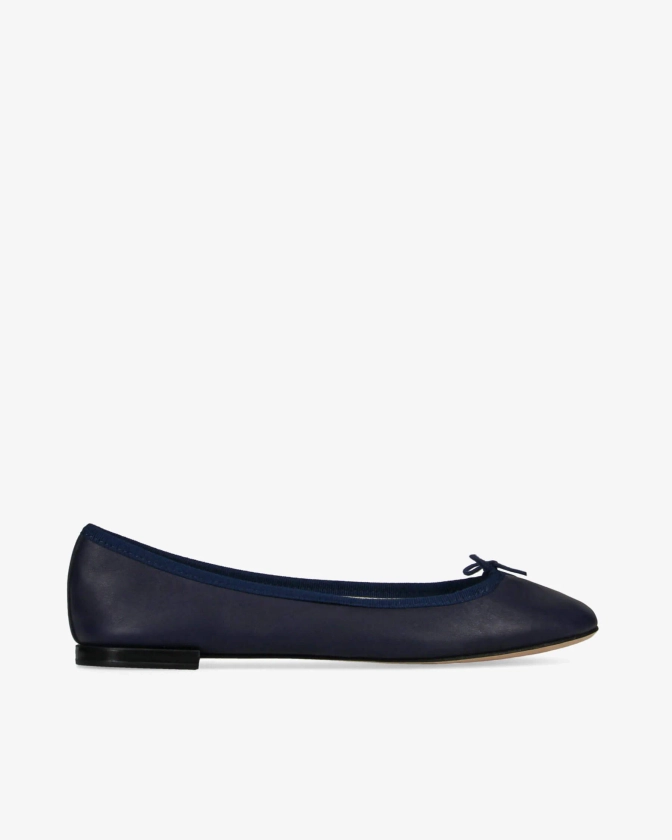 Ballerines Cendrillon cuir Bleu classique|Repetto Paris