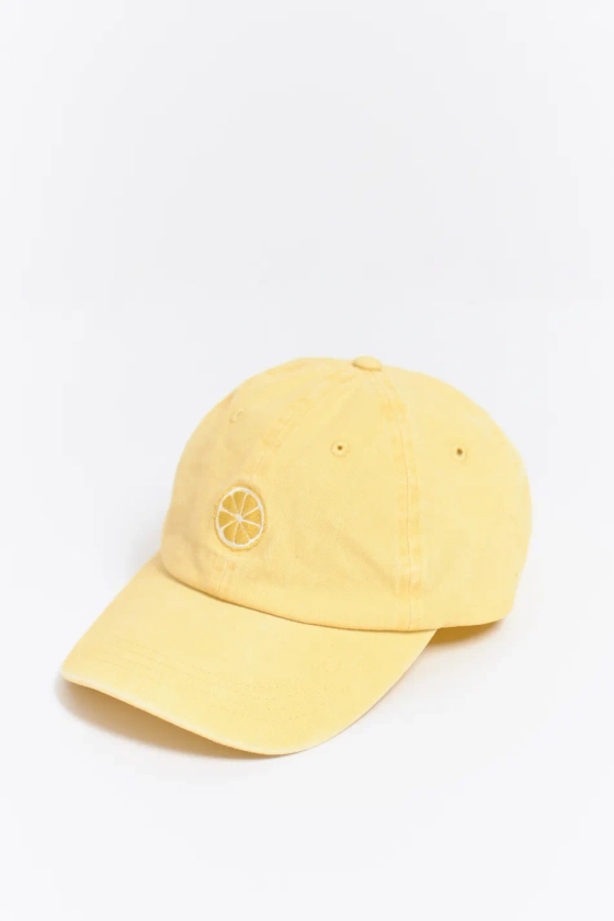 Washed cotton cap - Yellow - Women - Gina Tricot