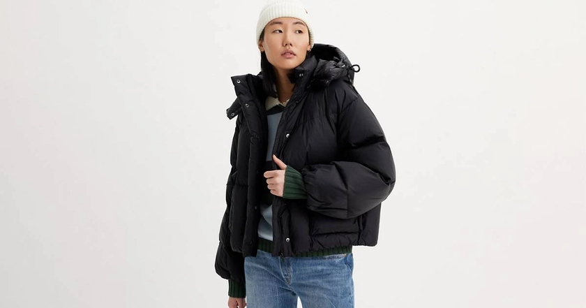 Western Short Bubble Puffer Jacket - Black | Levi's® CA