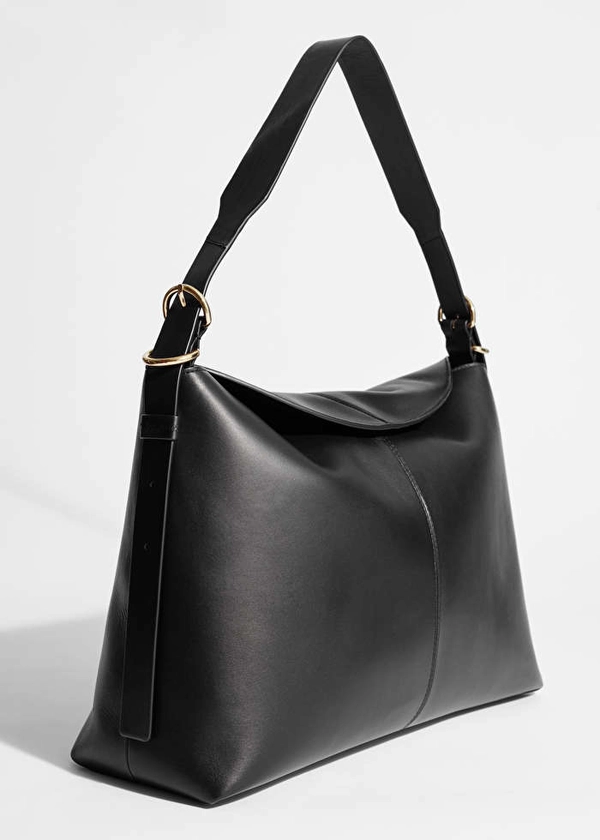 Large Leather Shoulder Bag - Black - & Other Stories GB