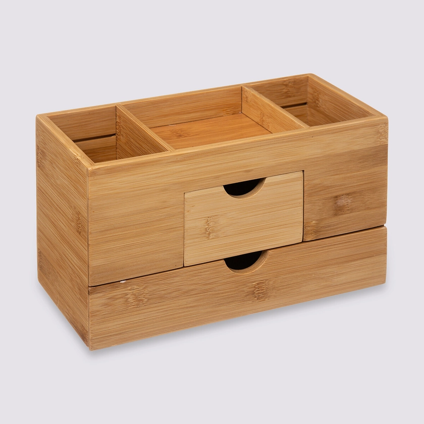 Organiseur 2 tiroirs/3 compartiements - Bambou | 5five