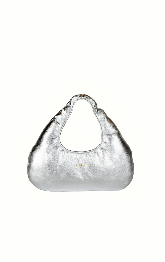 Micro Silver Metallic Leather Cloud - W 78 ST,